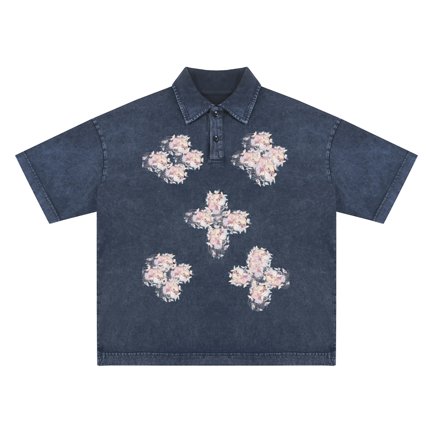 One Man Army Flower Polo T-Shirt