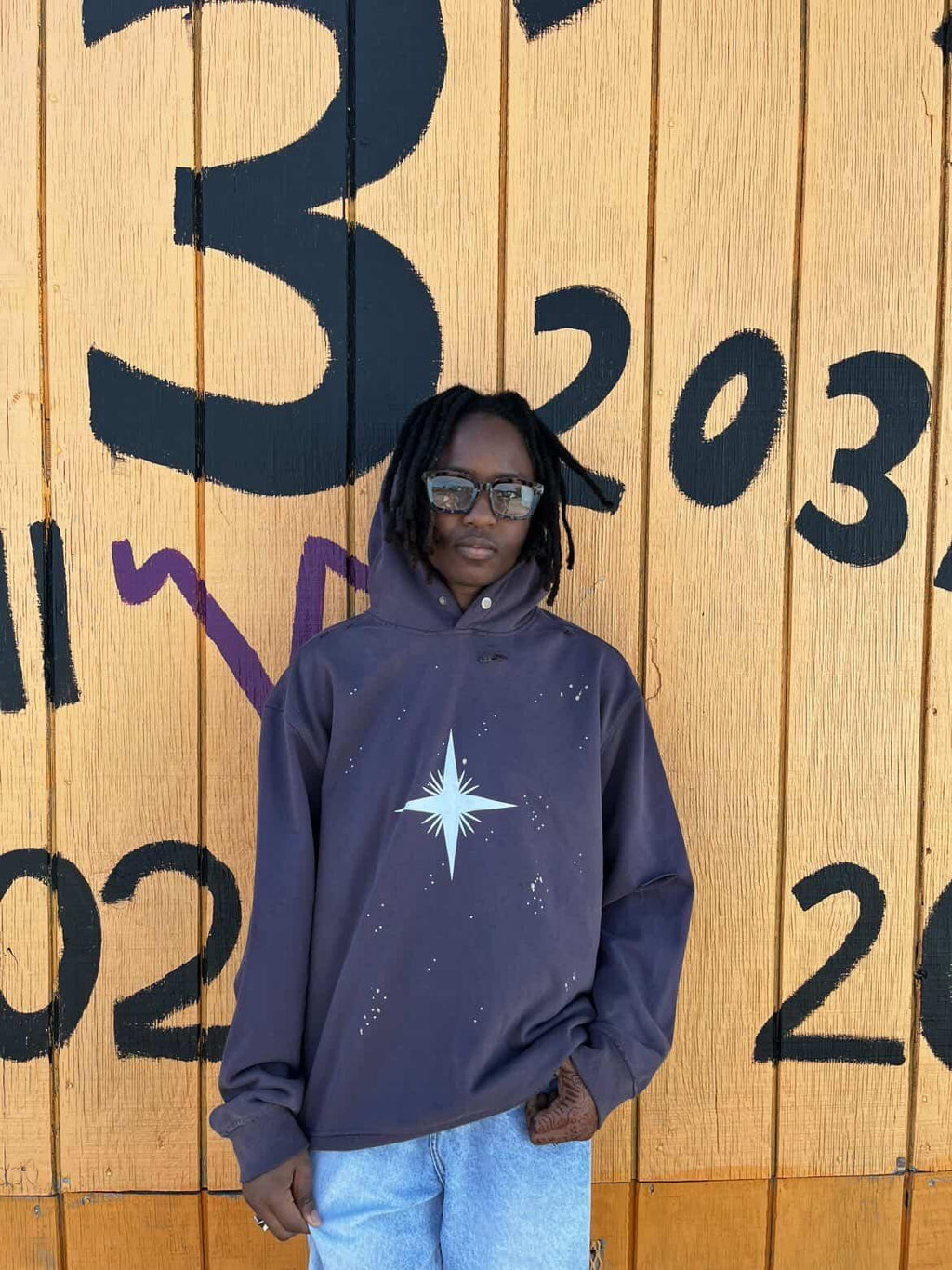 One Man Army star hoodie(no pockets)